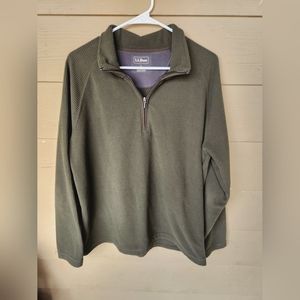 Mens LL Bean Chenille 1/4 Zip Pullover